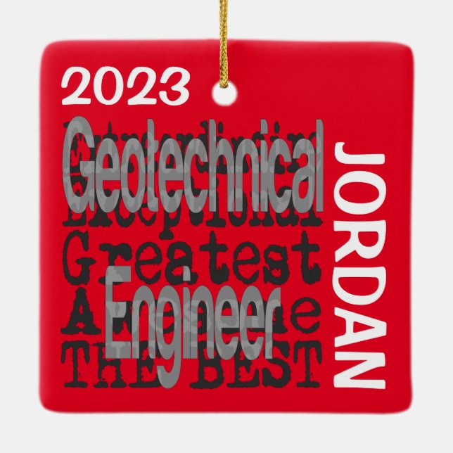 Geotechnical Engineer Extraordinaire CUSTOM Ceramic Ornament (Back)