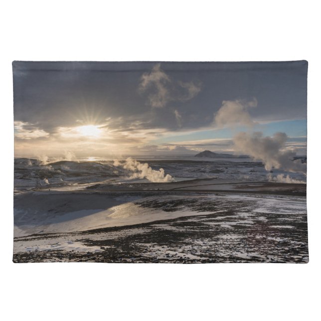 Geothermal Winter Landscape Cloth Placemat (Front)