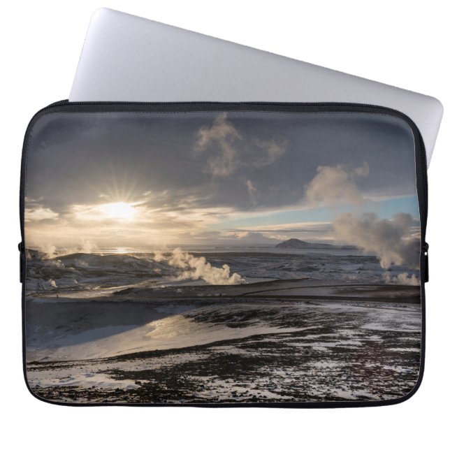 Geothermal Winter Landscape Laptop Sleeve (Front)