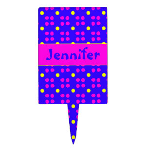 Gepersonaliseerde Stippen patroon Cake Topper