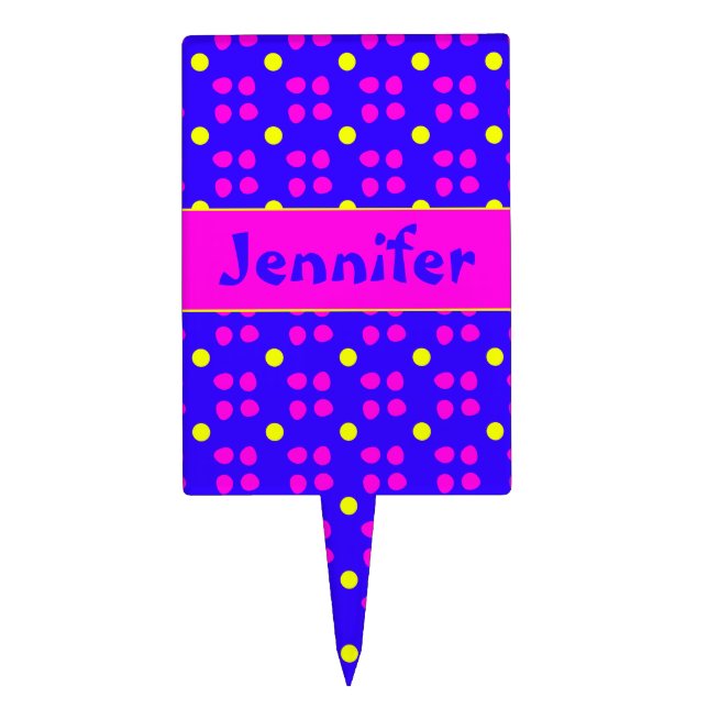 Gepersonaliseerde Stippen patroon Cake Topper (Front)