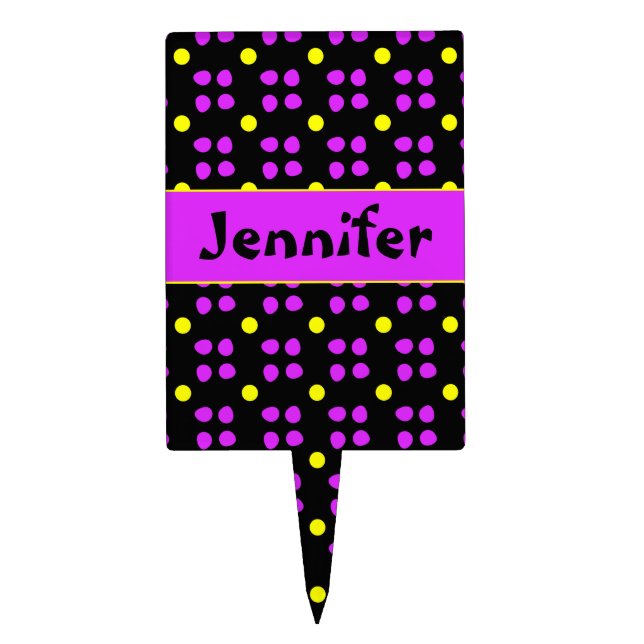 Gepersonaliseerde Stippen patroon Cake Topper (Front)