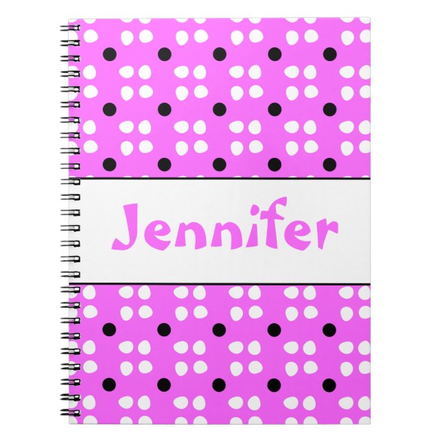 Gepersonaliseerde Stippen patroon Notebook (Front)