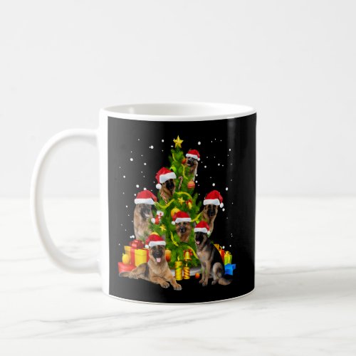 Ger Shepherd Tree X_Mas Santa Coffee Mug