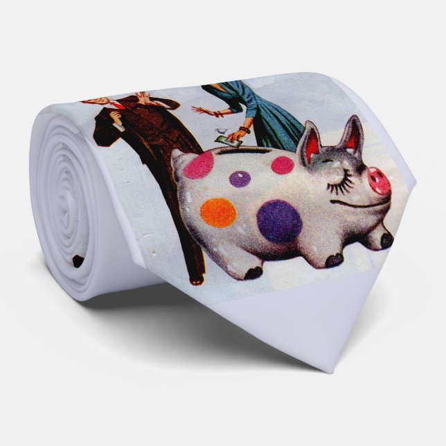 Gerald and Louise feed the pig  Neck Tie (Rolled)