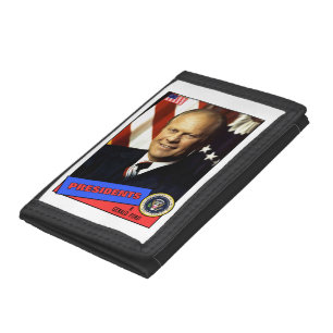 Gerald Ford Baseball Card Tri-fold Wallet