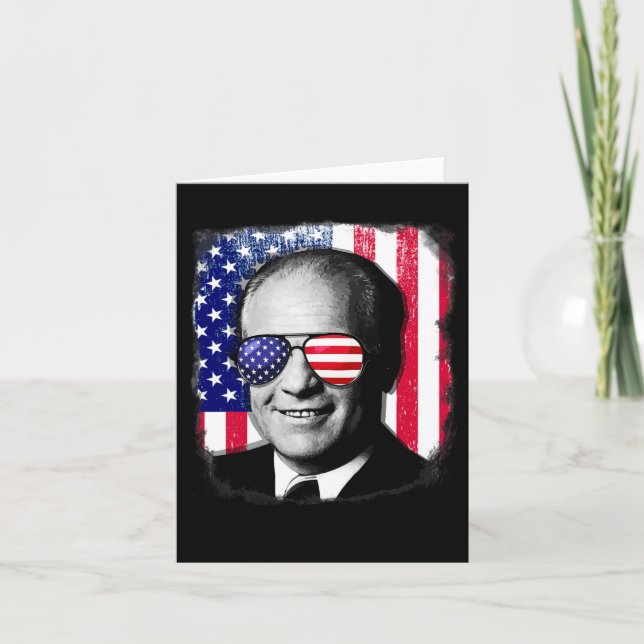 Gerald Ford Us Flag 4th Of July  Card (Front)