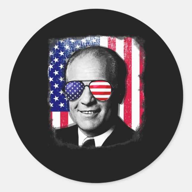 Gerald Ford Us Flag 4th Of July  Classic Round Sticker (Front)