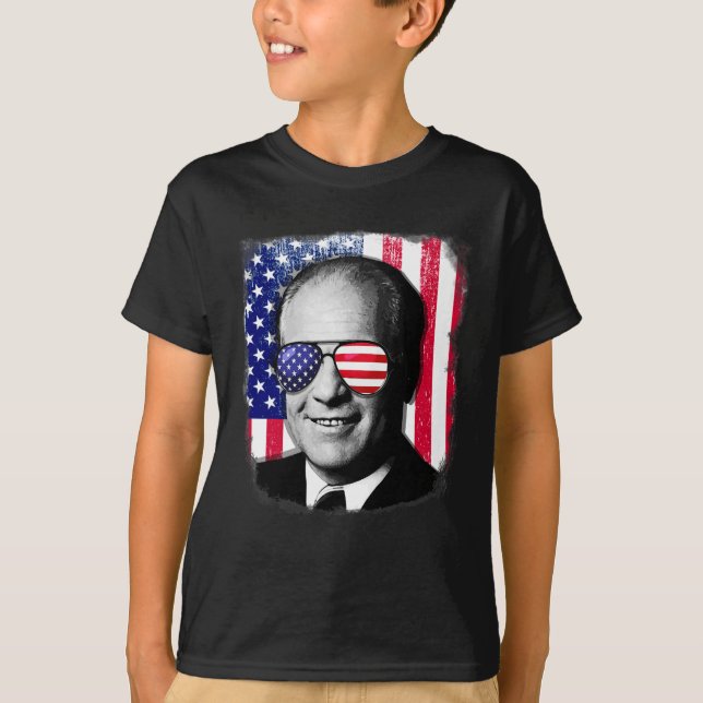 Gerald Ford Us Flag 4th Of July  T-Shirt (Front)