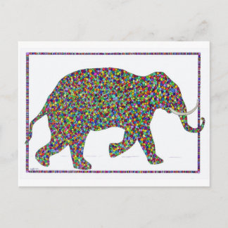 Gerald Glass Dot Running Elephant Post Card