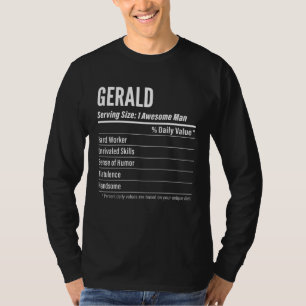 Gerald Nutritional Facts Serving Size Calories T-Shirt