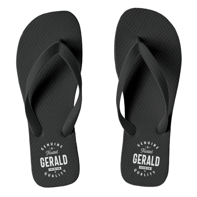 Gerald Personalized Name Birthday Flip Flops (Footbed)