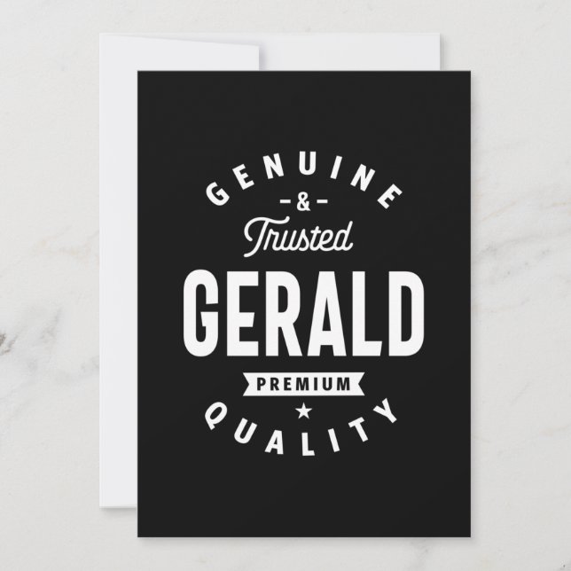 Gerald Personalized Name Birthday Thank You Card (Front)