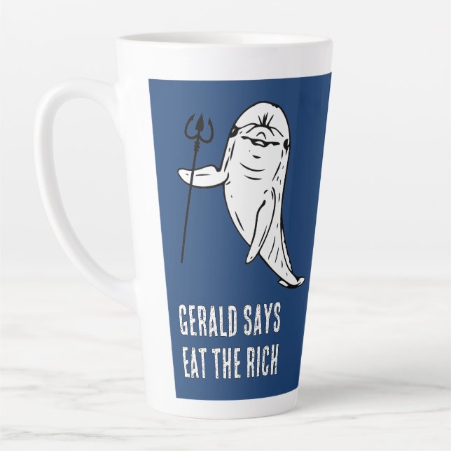 Gerald says Eat the Rich Latte Mug (Left)