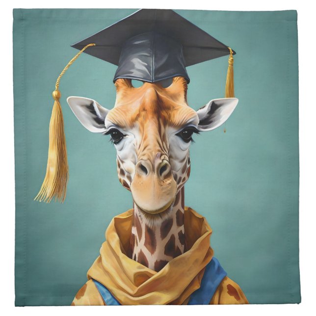 Gerald The Giraffe Graduates,  Cloth Napkin (Front)