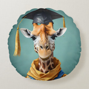 Gerald The Giraffe Graduates, Round Pillow