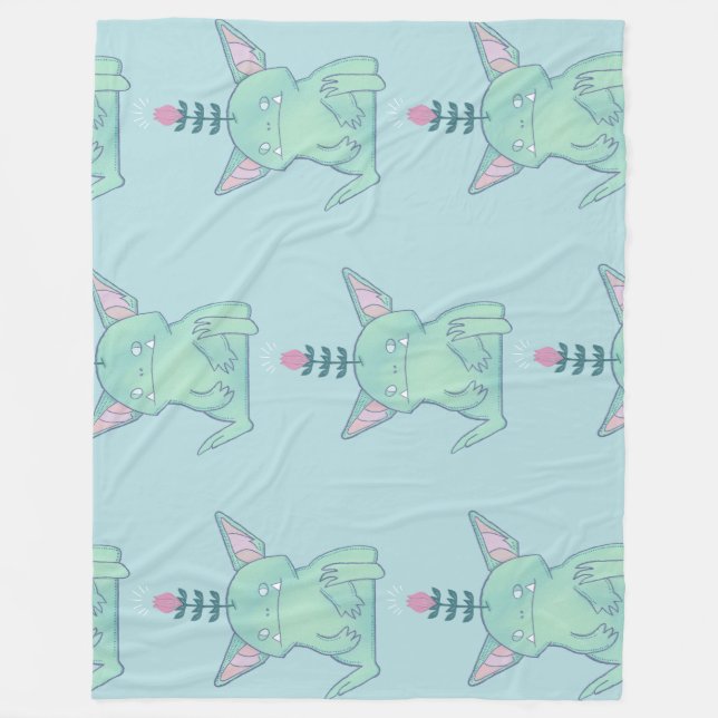 Gerald the Goblin | Cute Grumpy Fantasy Creature  Fleece Blanket (Front)