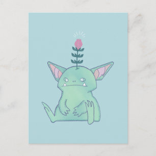 Gerald the Goblin Cute Grumpy Fantasy Creature Postcard