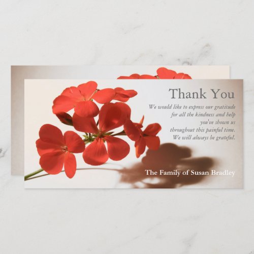 Geranium 2 Sympathy Thank You matching stamp