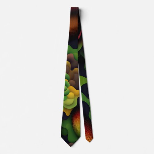  Geranium 3D Abstract Geometric Pattern Neck Tie