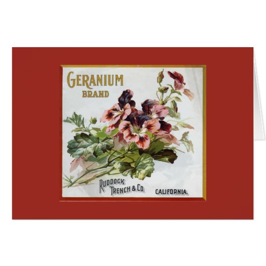 Geranium Brand Fruit Crate Label (Front Horizontal)