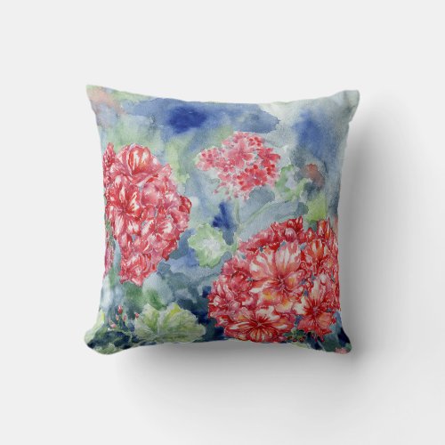 Geranium Dreams Throw Pillow