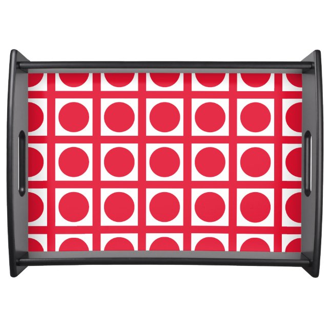 Geranium Elegant Grid Dots Serving Tray (Front)