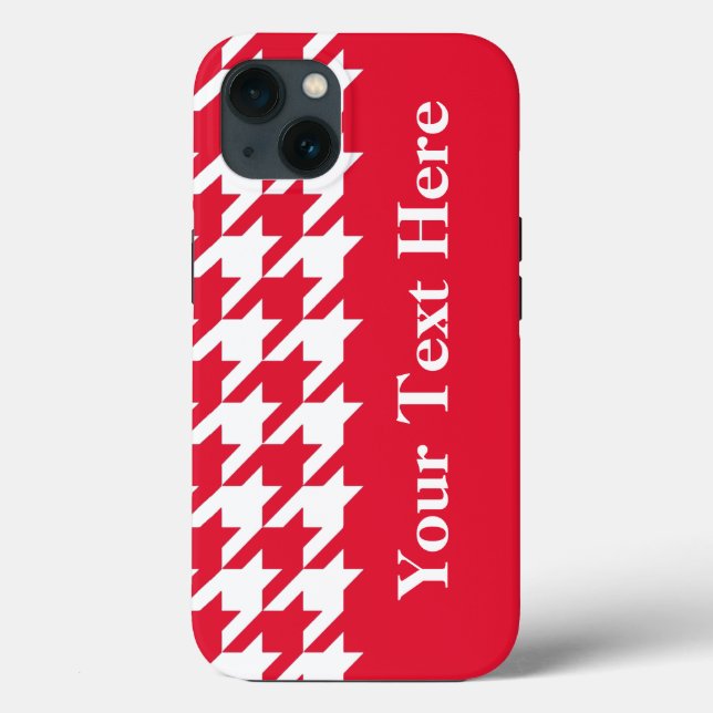 Geranium Elegant Houndstooth with custom text Case-Mate iPhone Case (Back)