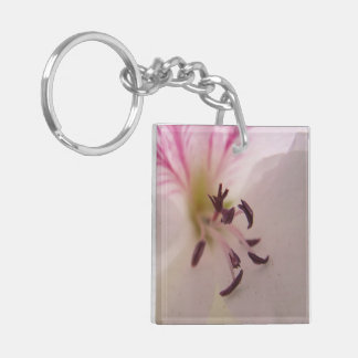 Geranium Flower Center Keychain