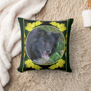 Geranium Flower Frame Create Your Own Pet Photo Throw Pillow