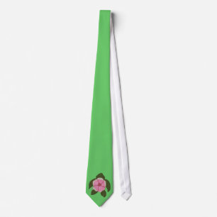 Geranium flower sea turtle tie