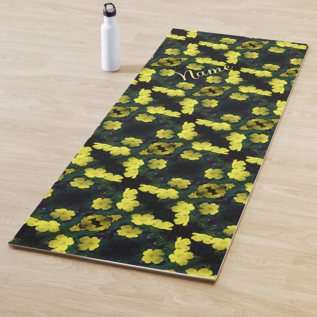 Geranium Flowers Abstract Pattern Personalized  Yoga Mat (In Situ)