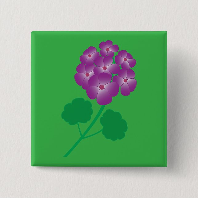 Geranium Flowers Button (Front)