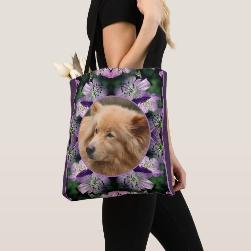Geranium Flowers Frame Create Your Own Pet Photo Tote Bag
