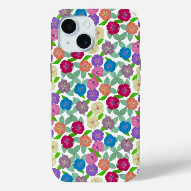 Geranium Flowers IPhone 15 Tough Case (Back)
