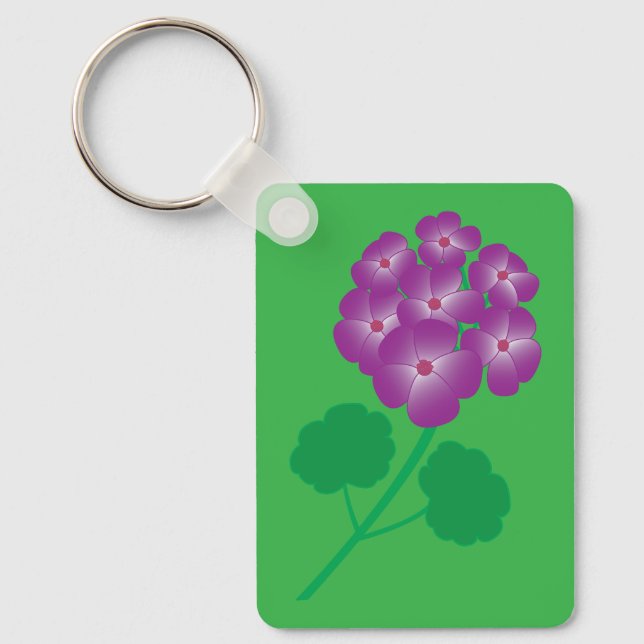 Geranium Flowers Keychain (Front)