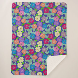 Geranium Flowers Sherpa Blanket
