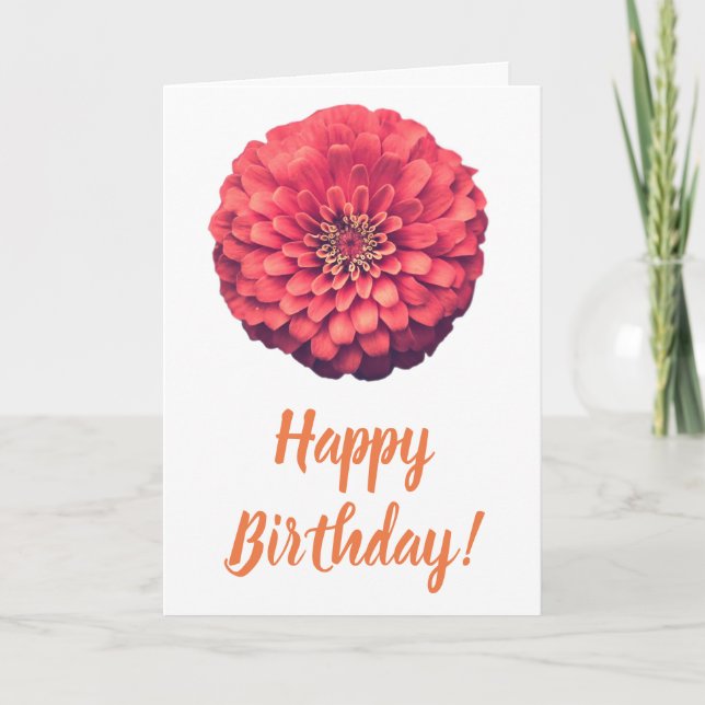 Geranium Happy Birthday Card (Front)