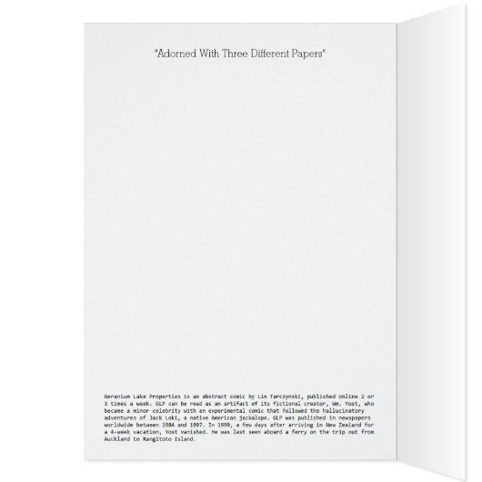 Geranium Lake Properties Card (Inside (Left))