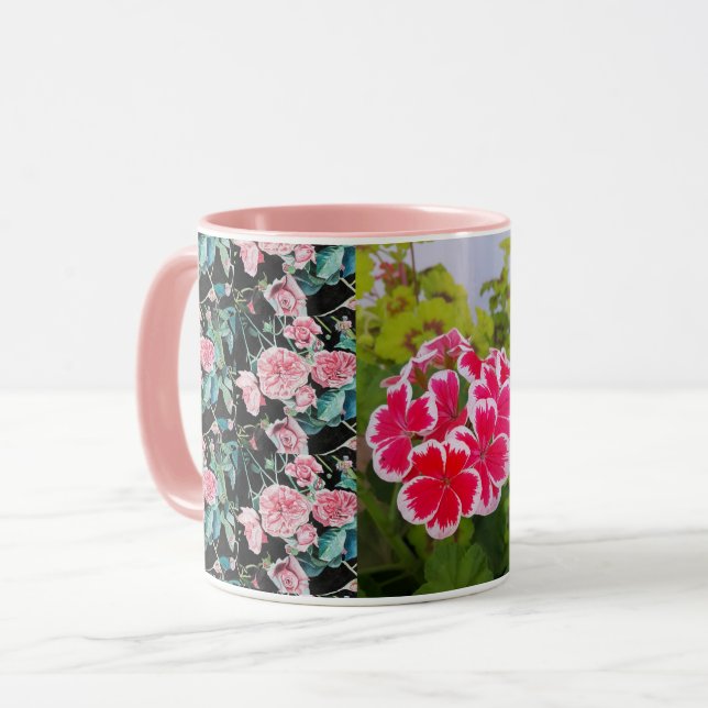 Geranium Pelargonium Flower Floral Photo Mug (Front Left)