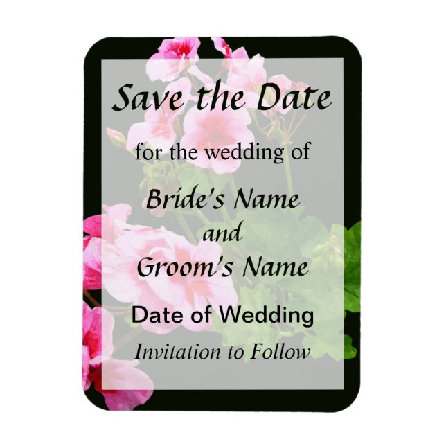 Geranium Profile Save the Date Magnet (Vertical)