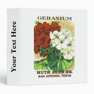 Geranium Seed Packet Label Binder