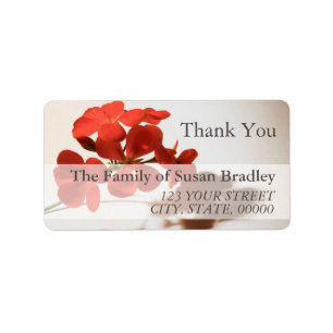 Geranium Thank You Family Address Label