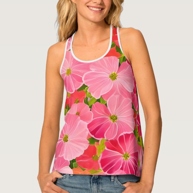Geranium - the flower heals the auric field tank top (Front)