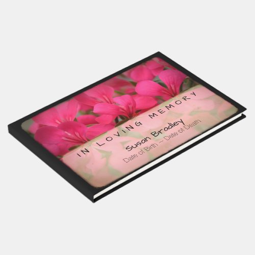 Geranium Vintage Memorial Guest Book