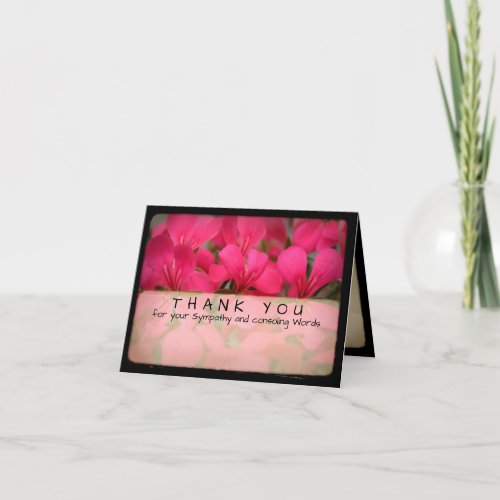 Geranium Vintage Photo Sympathy Thank You Note C 5