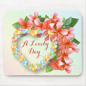 Geraniums and Candy Valentine Hearts