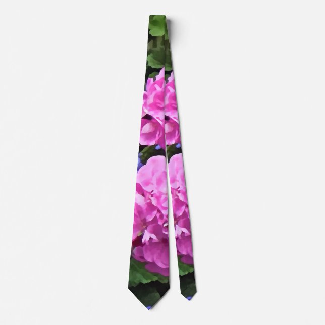 Geraniums and Periwinkle Neck Tie (Front)