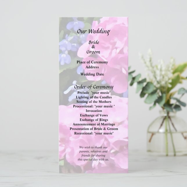 Geraniums and Periwinkle Program (Standing Front)