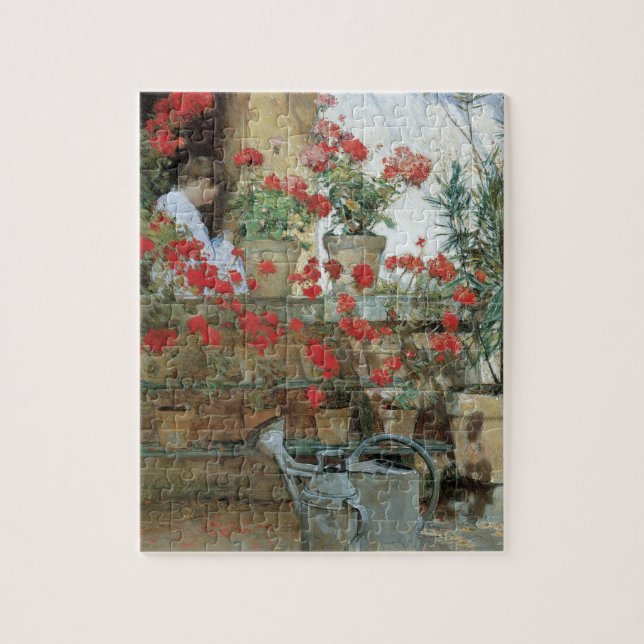 Geraniums by Childe Hassam, Vintage Impressionism Jigsaw Puzzle (Vertical)